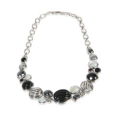 David Yurman Sterling Silver Diamond Mosiac Collar Necklace