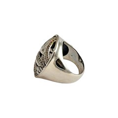 David Yurman Sterling Silver Diamond Papyrus Oval Ring