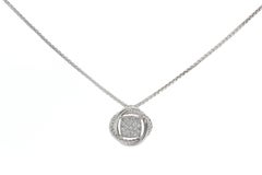 David Yurman Sterling Silver & Diamond Pave Infinity Cable Necklace Pendant