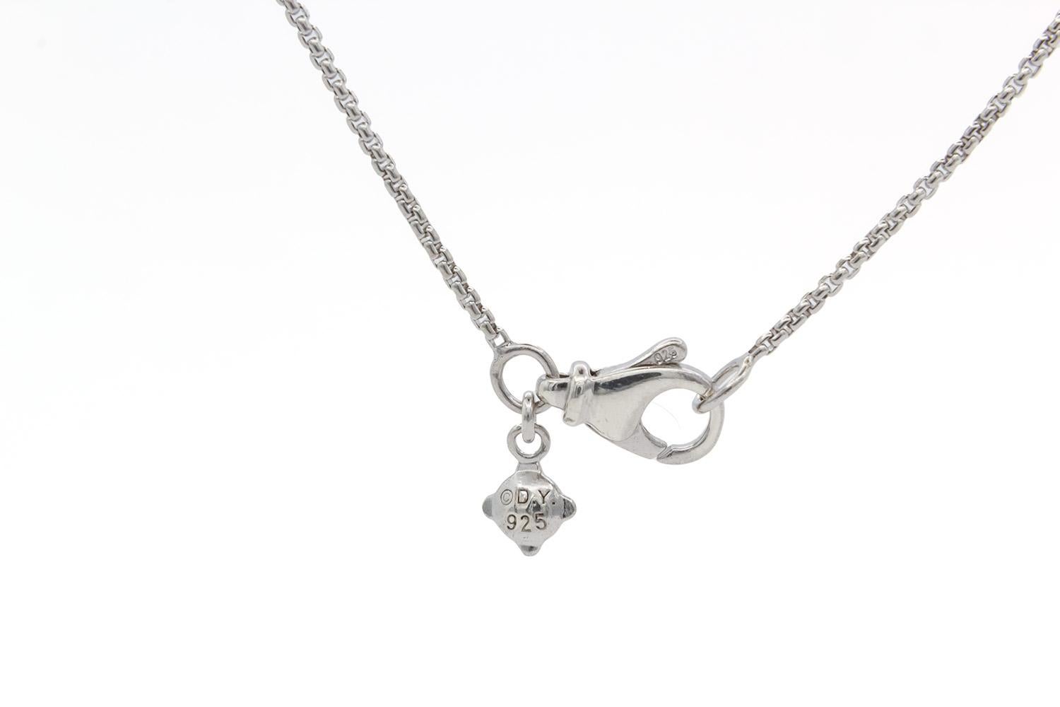 Women's David Yurman Sterling Silver & Diamond Pave Infinity Cable Necklace Pendant