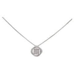 David Yurman Sterling Silver & Diamond Pave Infinity Cable Necklace Pendant