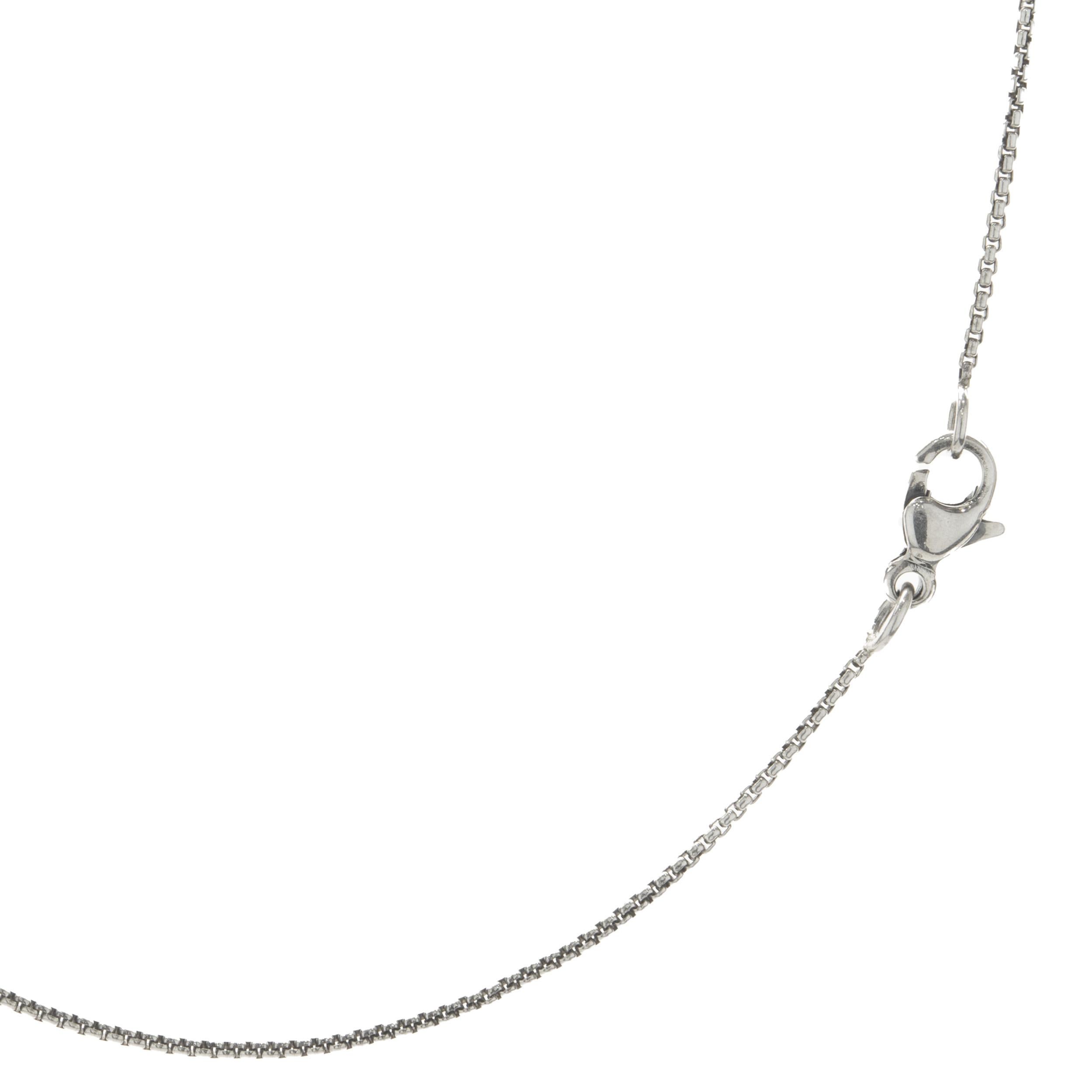 David Yurman Sterlingsilber-Diamant-Qutrefoil-Scheiben-Halskette (Rundschliff) im Angebot