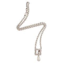 David Yurman Sterling Silver Diamond Quatrefoil Lariat Necklace