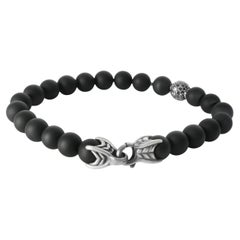 David Yurman Sterling Silver Diamond Spiritual Bead Bracelet