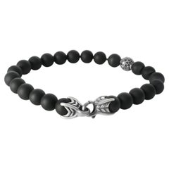 David Yurman Sterling Silver Diamond Spiritual Bead Bracelet