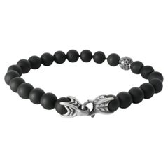 David Yurman Sterling Silver Diamond Spiritual Bead Bracelet