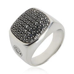 David Yurman Sterling Silver Diamond Streamline Signet Ring