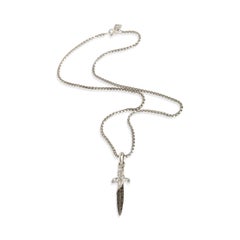 David Yurman Sterling Silver Diamond Waves Dagger Pendant