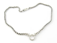 David Yurman Sterling Silver Diamond Wheat Chain
