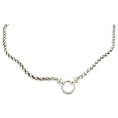 David Yurman Sterling Silver Diamond Wheat Chain