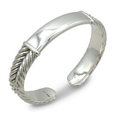 David Yurman Sterling Silver Double Cable Hinged Cuff Bracelet