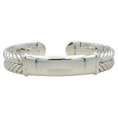 David Yurman Sterling Silver Double Cable Hinged Cuff Bracelet