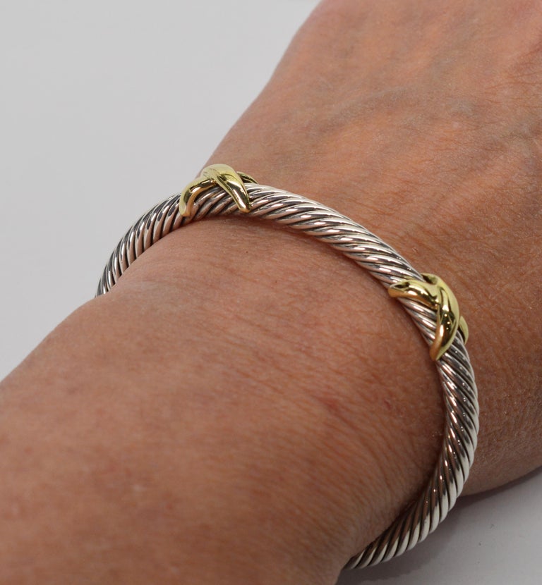 David Yurman Sterling Silver Double X Bracelet
