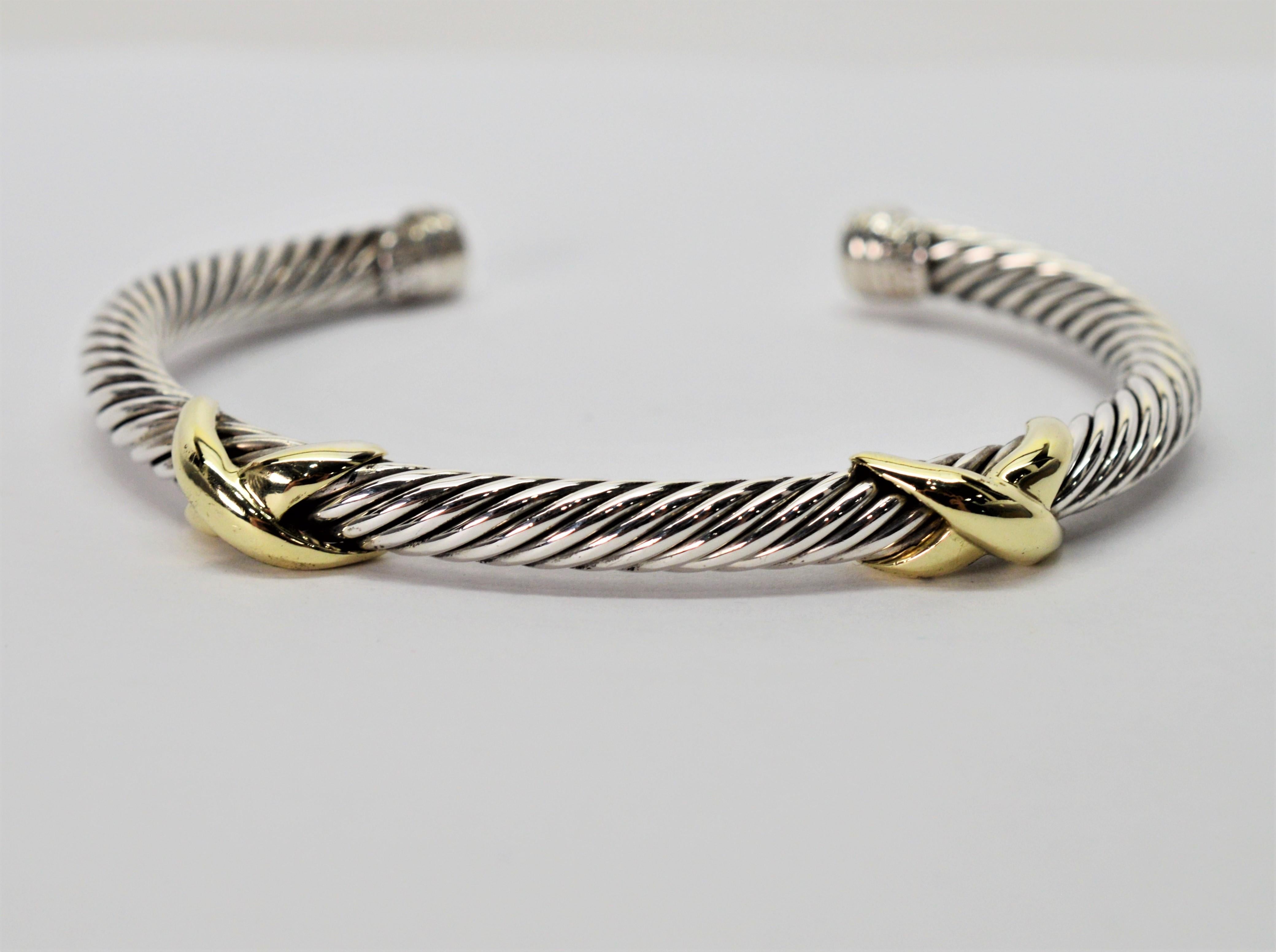 David Yurman Sterling Silver Double X-Bracelet 1