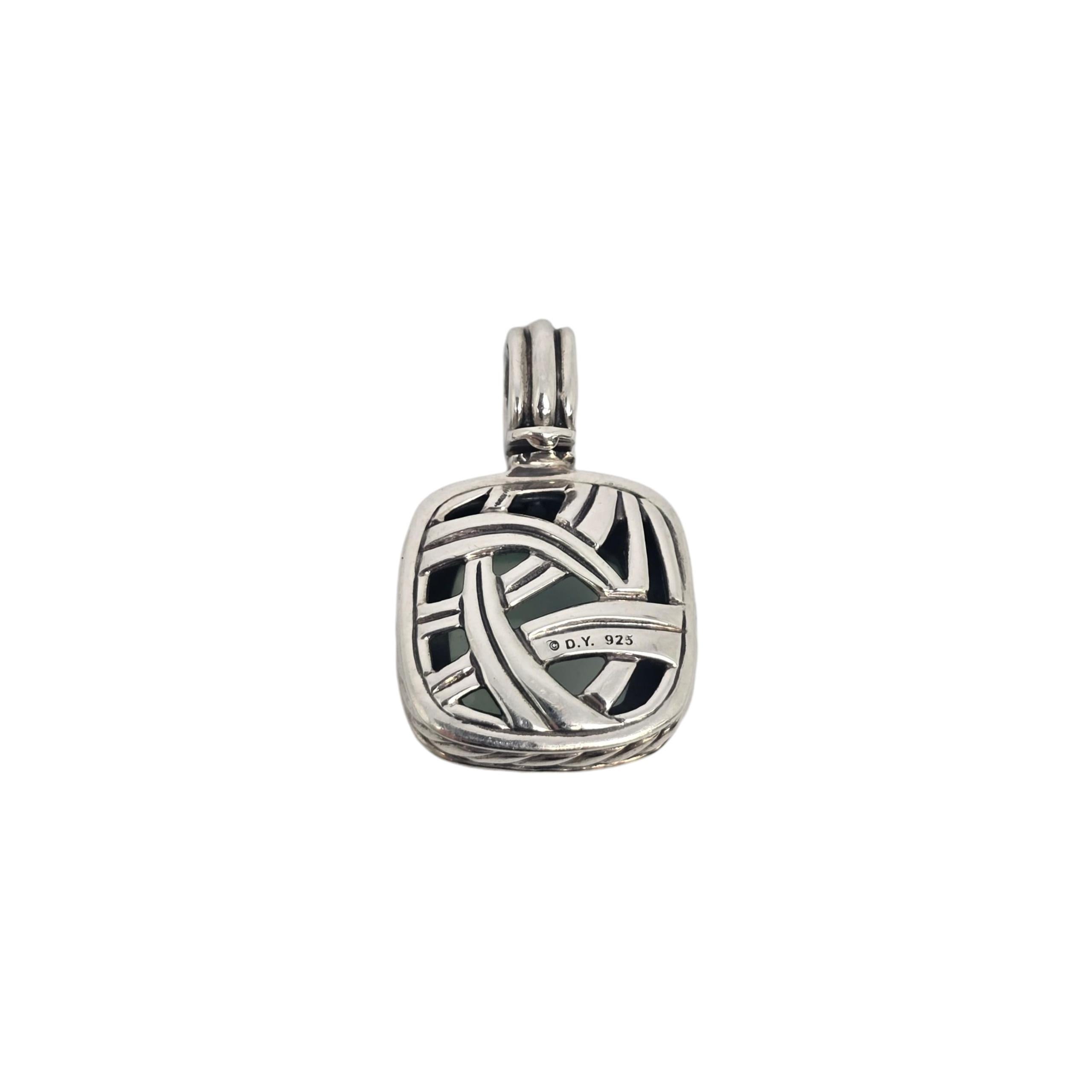 Cabochon David Yurman Sterling Silver Dyed Chalcedony Albion Pendant #22233 in vendita