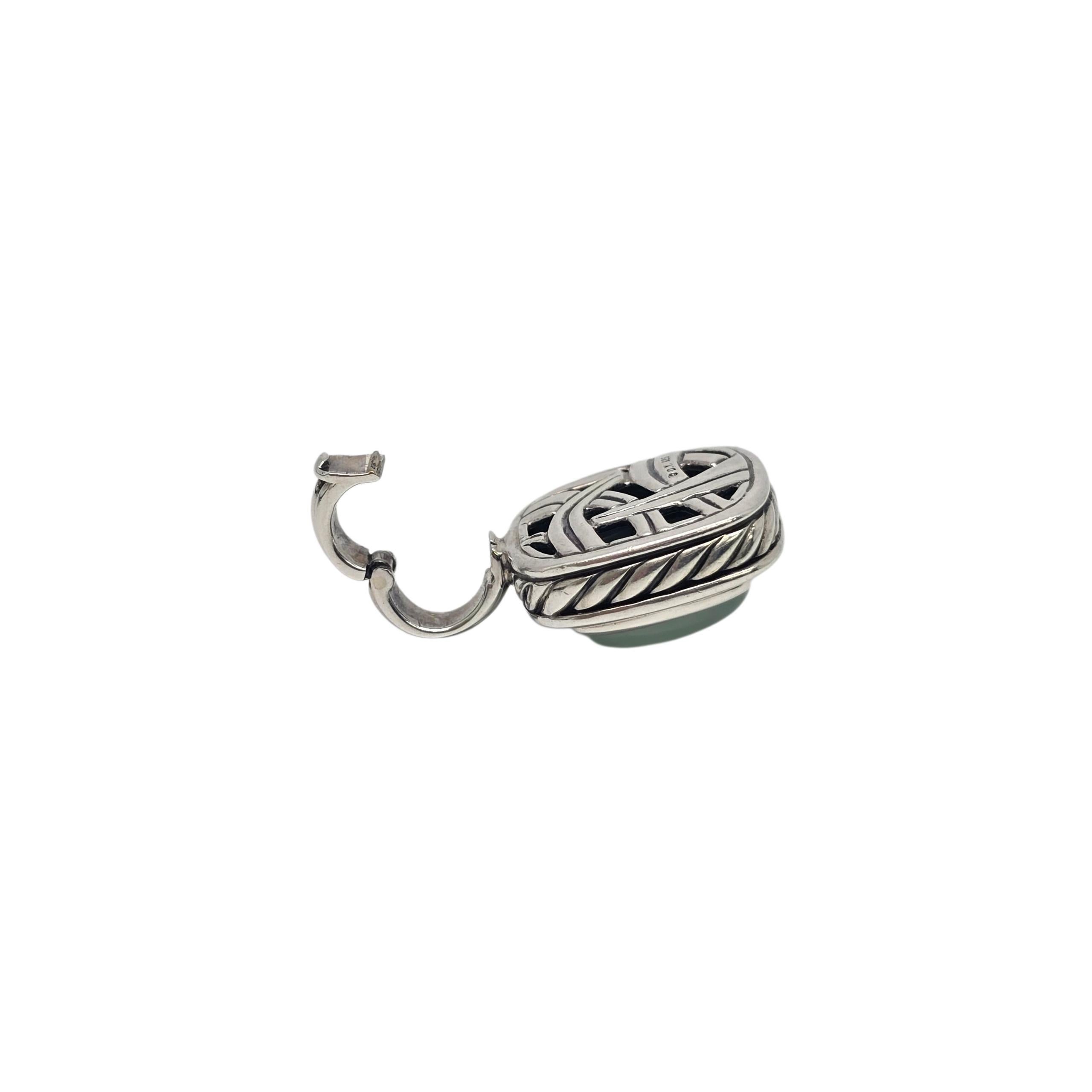 David Yurman Sterling Silver Dyed Chalcedony Albion Pendant #22233 in vendita 1