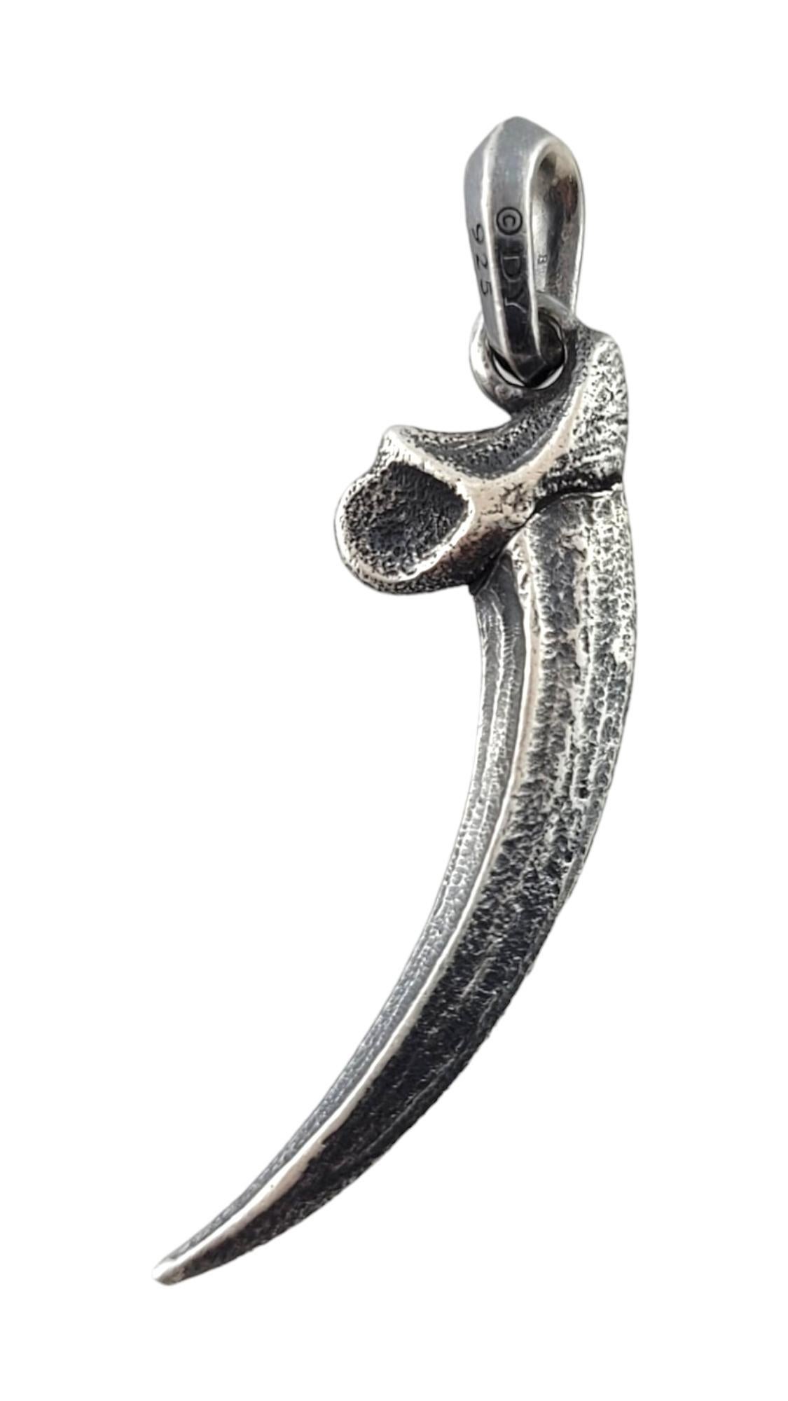 David Yurman Sterling Silver Eagle Talon Amulet #17409 In Good Condition In Washington Depot, CT
