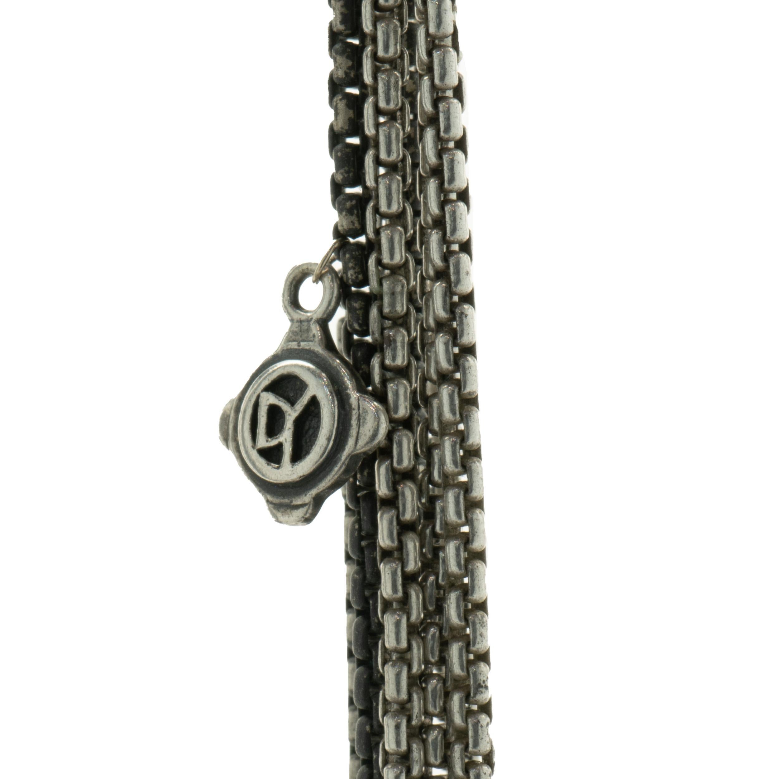 David Yurman: Achtstrangige Quatrefoil-Halskette aus Sterlingsilber mit Diamanten im Zustand „Hervorragend“ im Angebot in Scottsdale, AZ