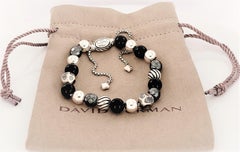 David Yurman Sterling Silver Elements Hematite black onyx 8mm