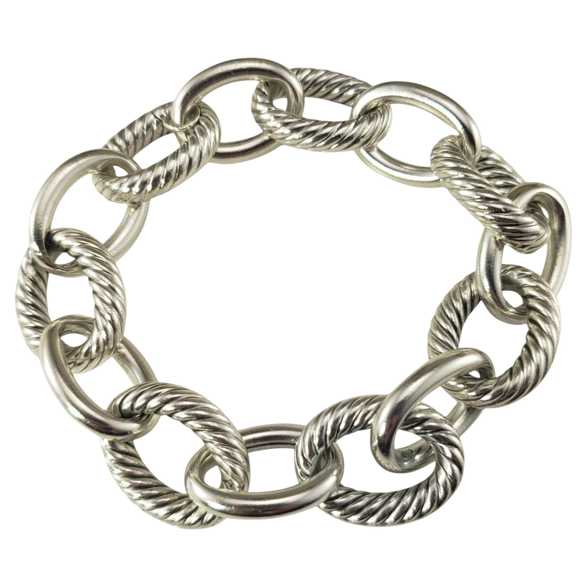 David Yurman Sterling Silver Extra Large Oval Link Bracelet #22953 For Sale