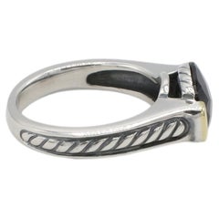 David Yurman Sterling Silver & Gold Black Onyx Ring