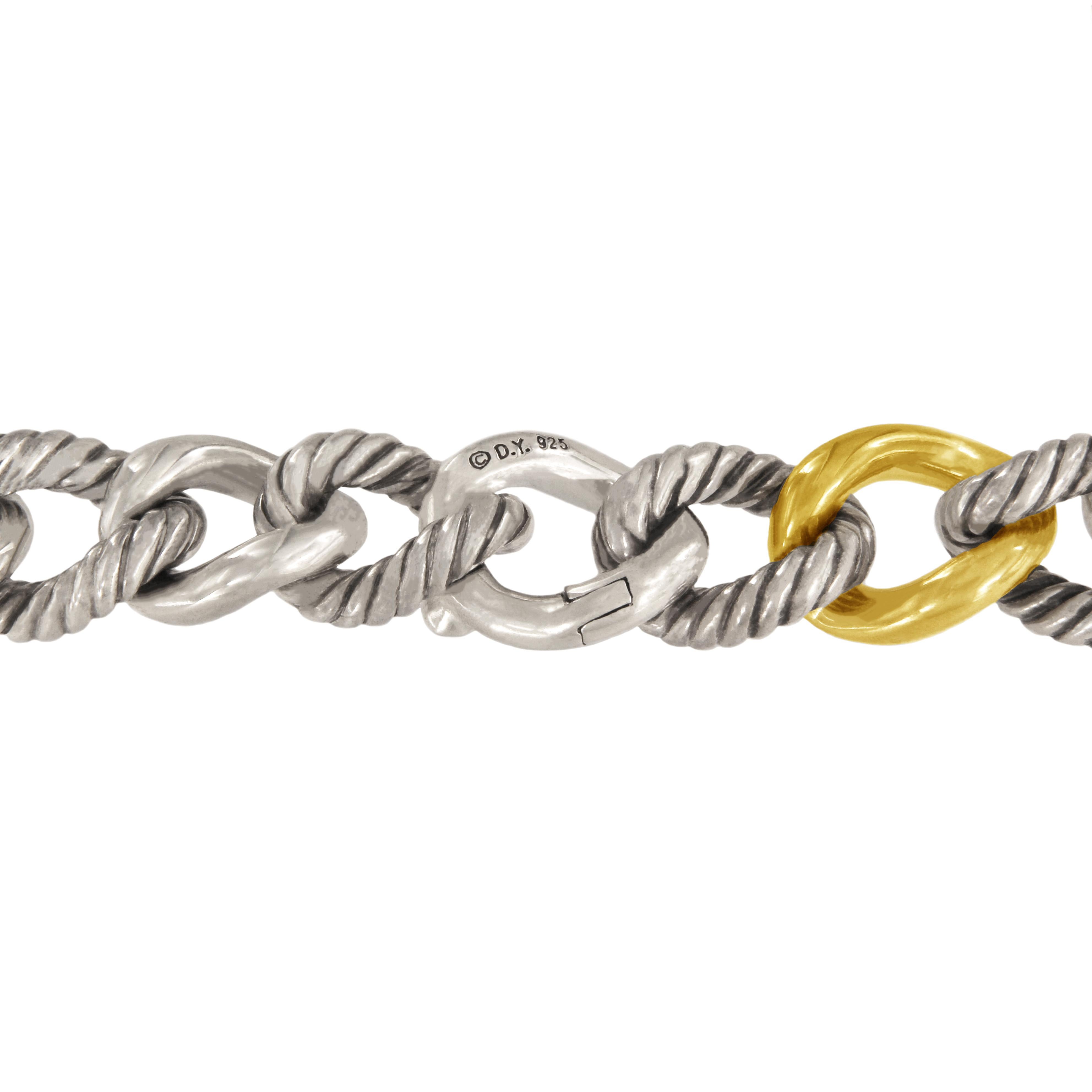 -Sterling silver 925, ¼ 750 Yellow Gold

-Length: 16”

-Link: 10.7mm

-Weight: 96 gr

*Original Retail: $1950
