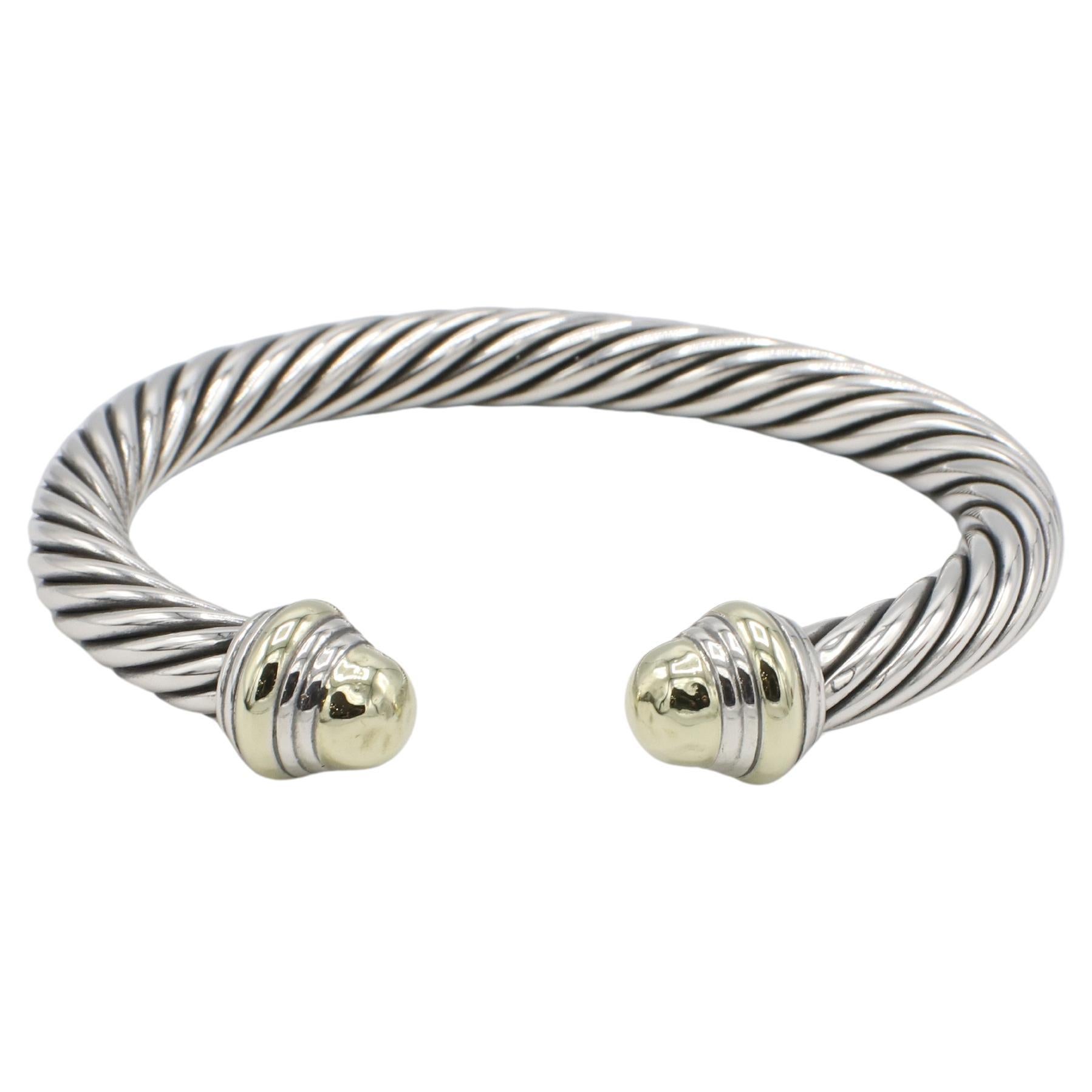 David Yurman Brazalete brazalete clásico con cúpula de plata de ley y oro Brazalete brazalete clásico con cúpula de oro en venta