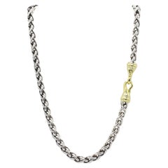 David Yurman Sterling Silver & Gold Wheat Chain Necklace