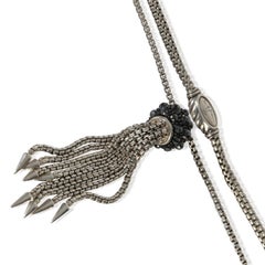 David Yurman Sterling Silver Hematite Berries Tassel Necklace