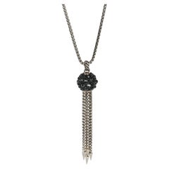 David Yurman Sterling Silver Hematite Berries Tassel Necklace