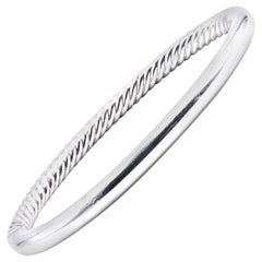 David Yurman Sterling Silver Hinged Bangle Bracelet