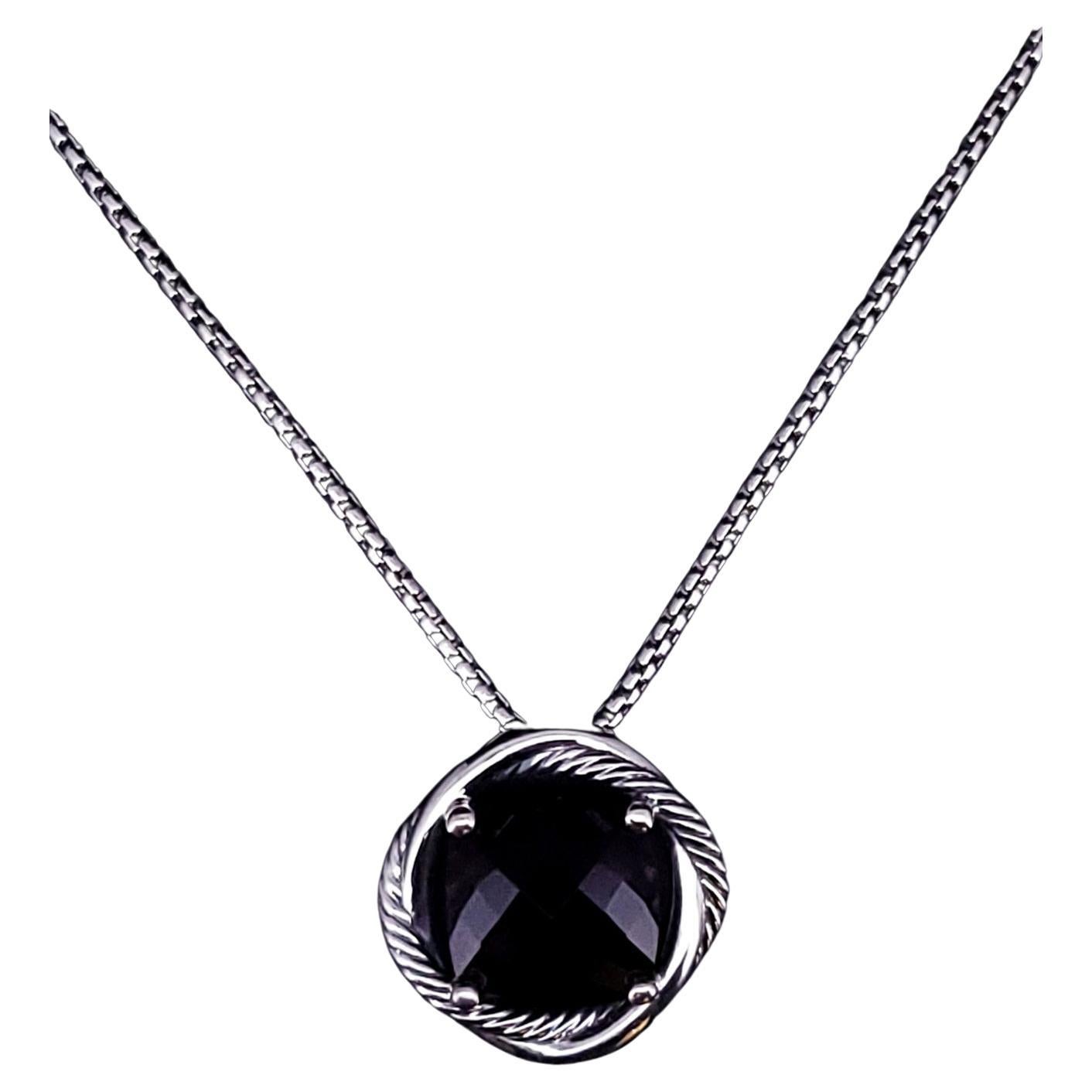 David Yurman Sterling Silver Infinity Amethyst 14mm Pendant Necklace
