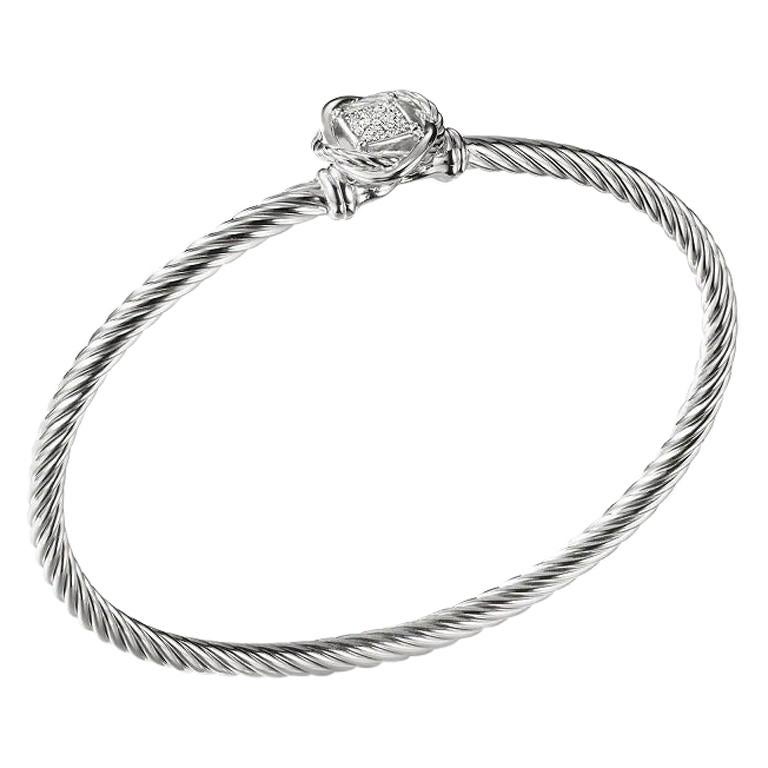 David Yurman Sterling Silver Infinity Bracelet with Diamonds B12567DSSADI
