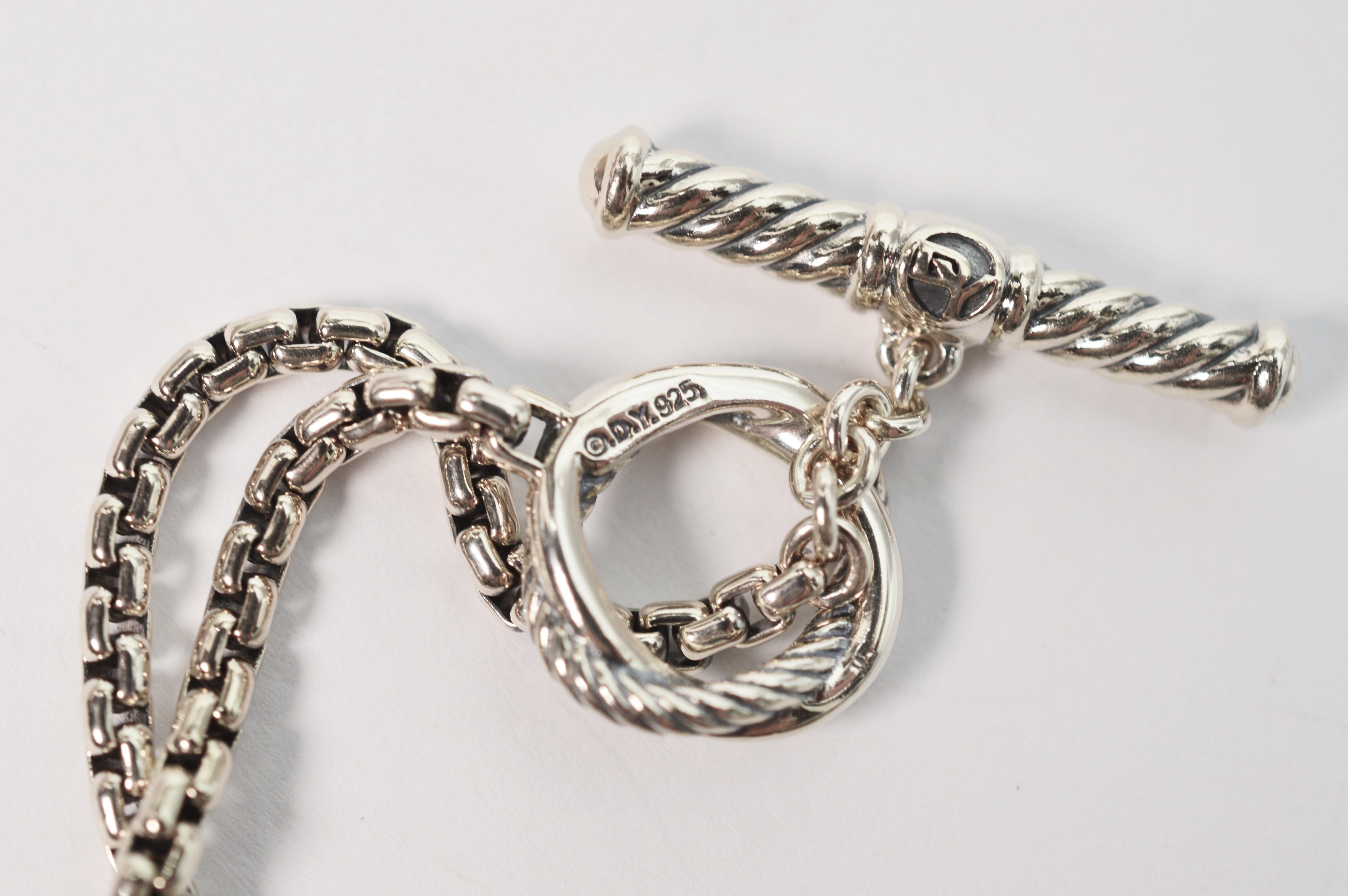 David Yurman Sterling Silber Unendlichkeit Station Kette Halskette mit Perlen Akzenten Damen im Angebot
