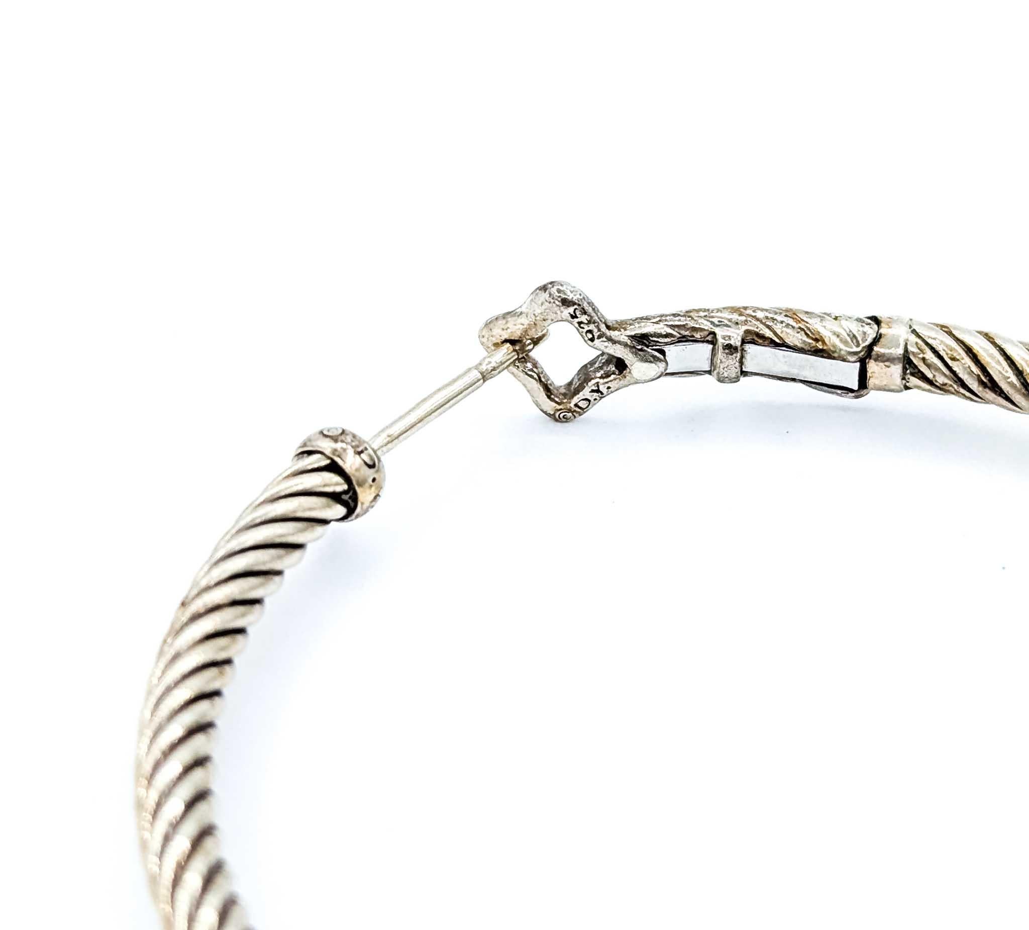 Women's David Yurman Sterling Silver Large Hoop Earrings For Sale