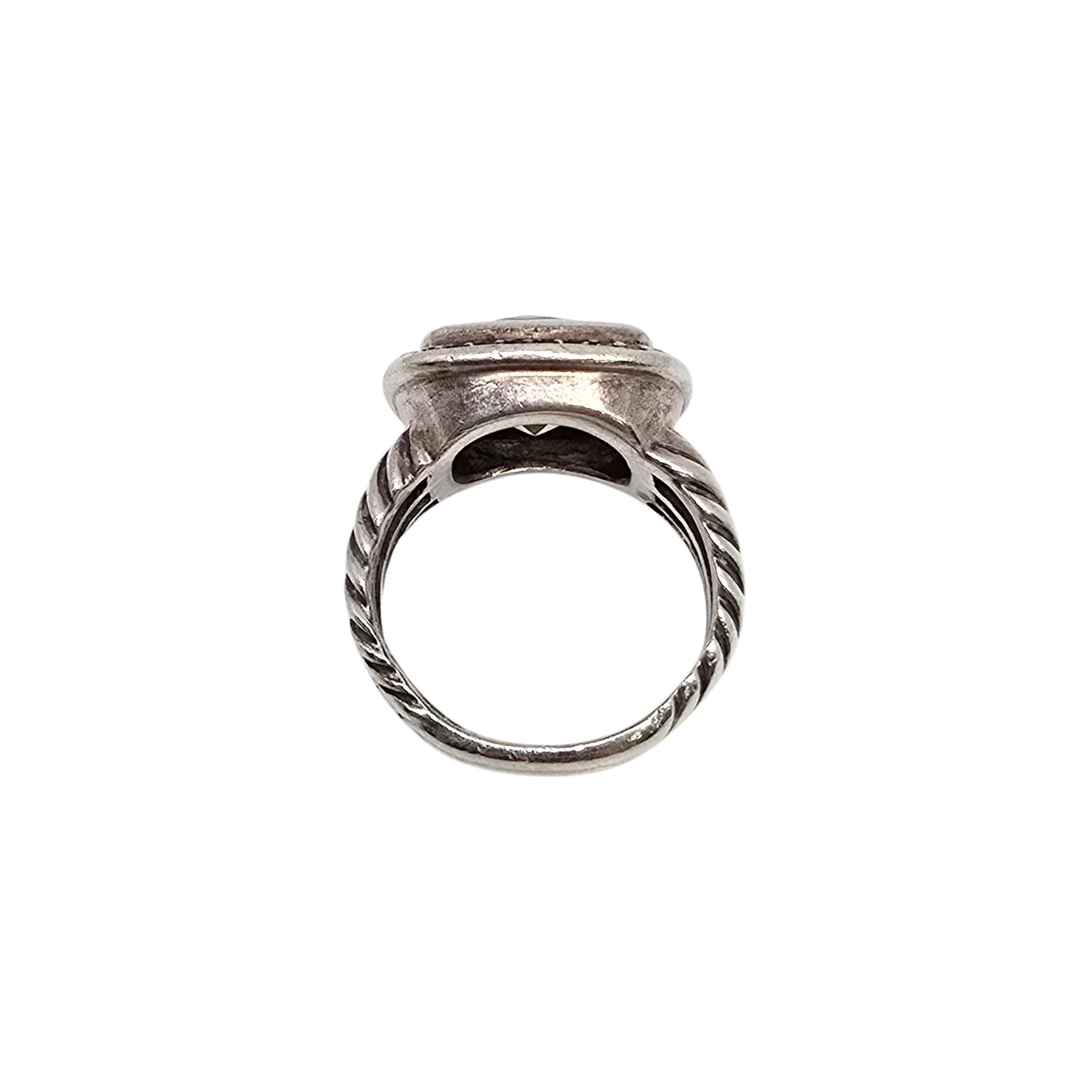 David Yurman Sterling Silber Zitrone Quarz Diamant Albion Ring 11mm Sz 5,5 #24096 im Angebot 1