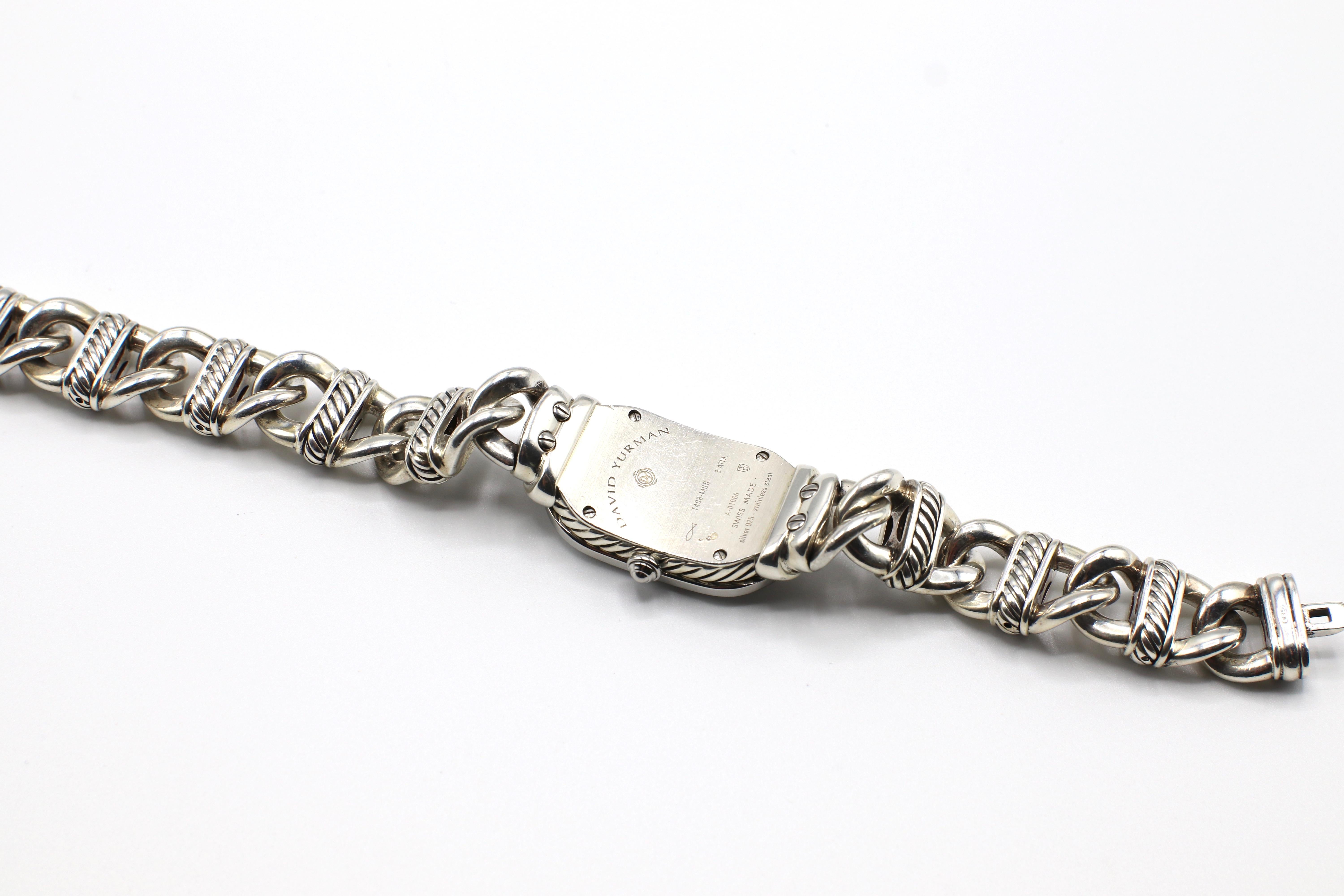 David Yurman Sterling Silver Madison Watch Mother of Pearl Dial, Diamond Accents 4