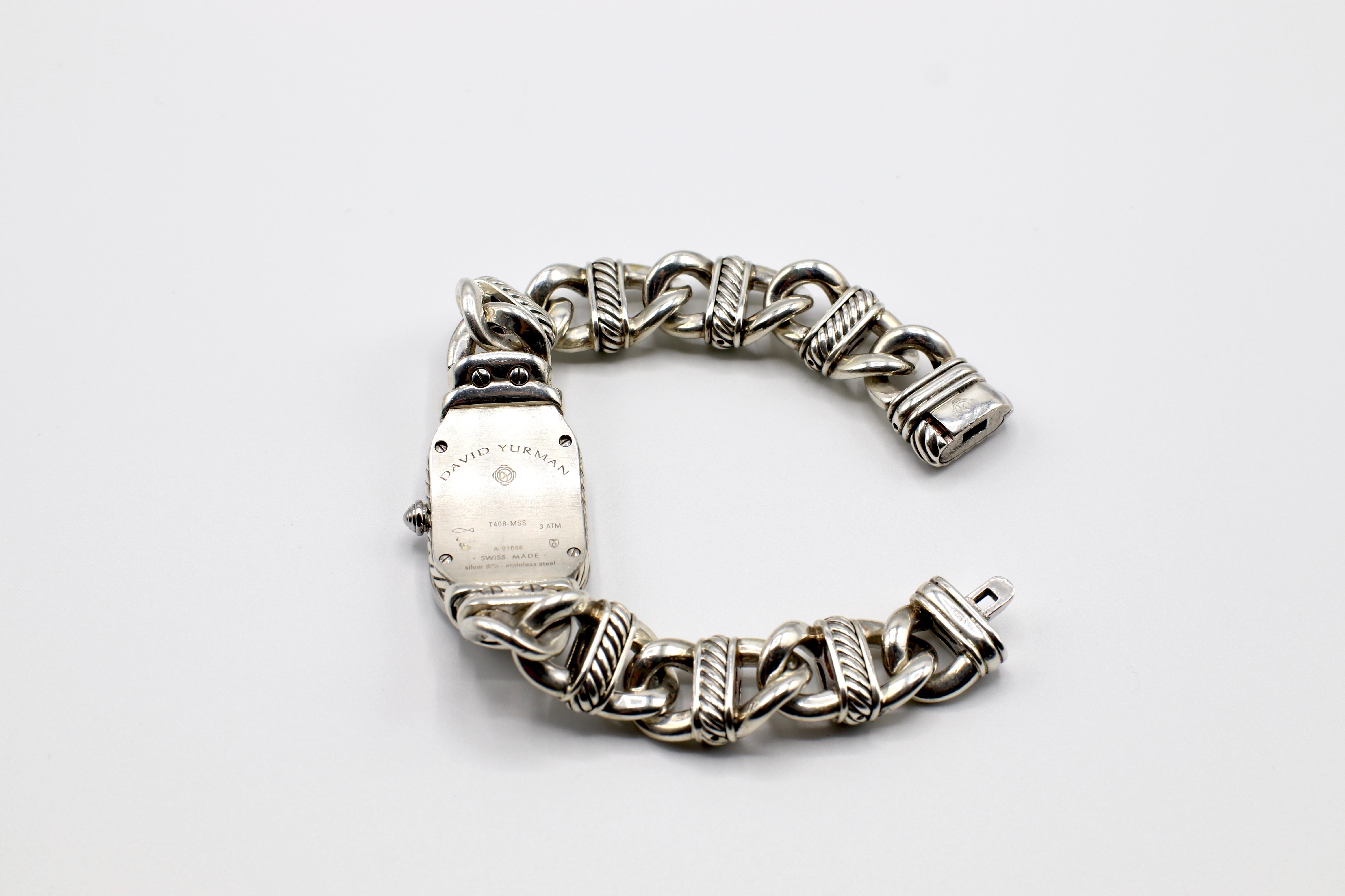David Yurman Sterling Silver Madison Watch Mother of Pearl Dial, Diamond Accents 5
