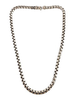 David Yurman Sterling Silver Men's Box Chain Necklace 7mm 22" #21591
