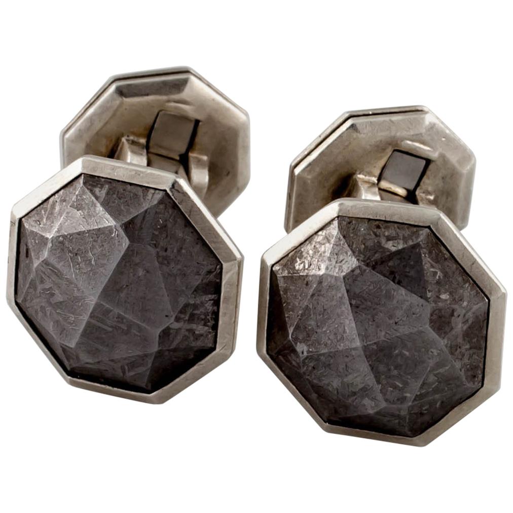 David Yurman Sterling Silver Meteorite Cufflinks