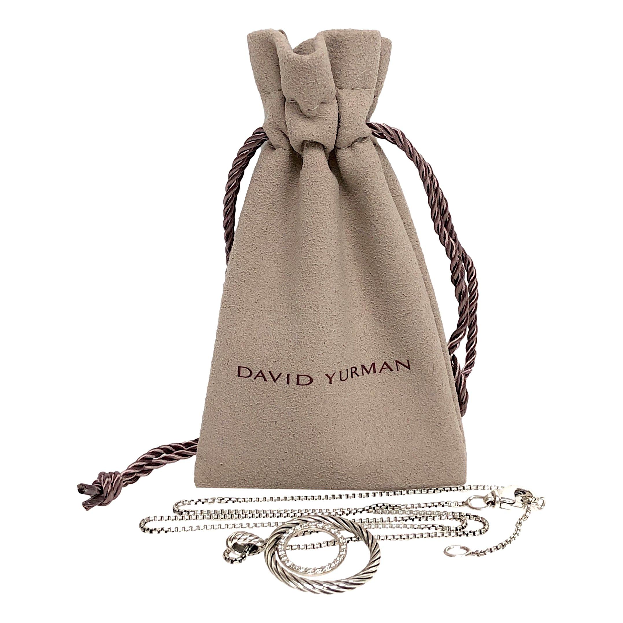 David Yurman Sterlingsilber Mobile Circles Diamant-Anhänger-Halskette 1