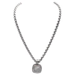 David Yurman Sterling Silver Mother of Pearl and Diamond Albion Necklace