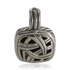 David Yurman Sterling Silver Onyx and Diamond Albion Pendant