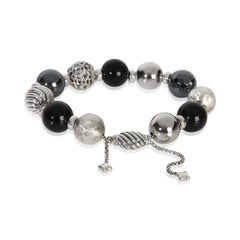 David Yurman Sterling Silver Onyx and Hematite Elements Bracelet
