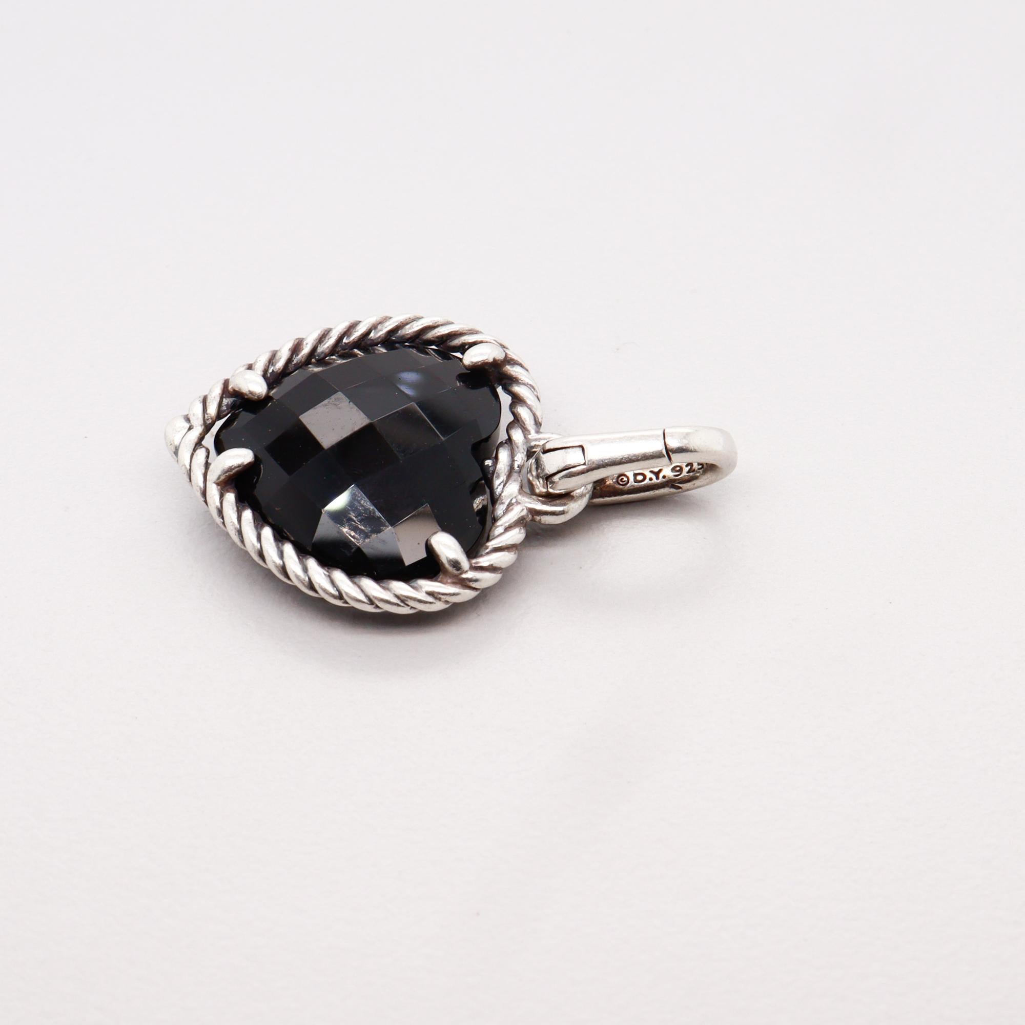David Yurman Sterling Silber & Onyx Figural Herz Anhänger / Anhänger Enhancer im Angebot 2