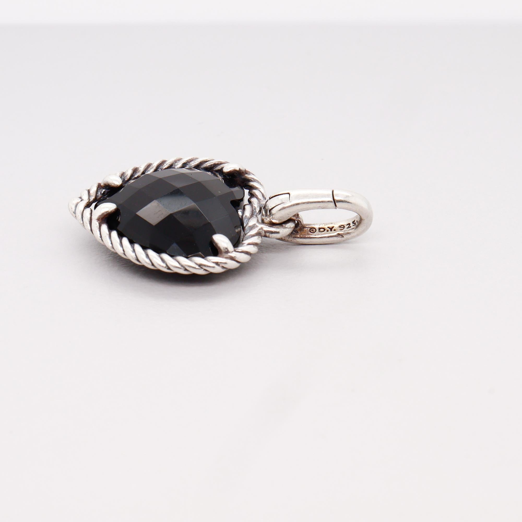 David Yurman Sterling Silber & Onyx Figural Herz Anhänger / Anhänger Enhancer im Angebot 3