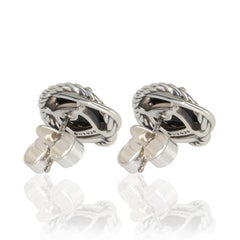 David Yurman Sterling Silver Onyx Infinity Stud Earrings