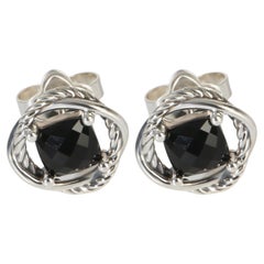 David Yurman Sterling Silver Onyx Infinity Stud Earrings