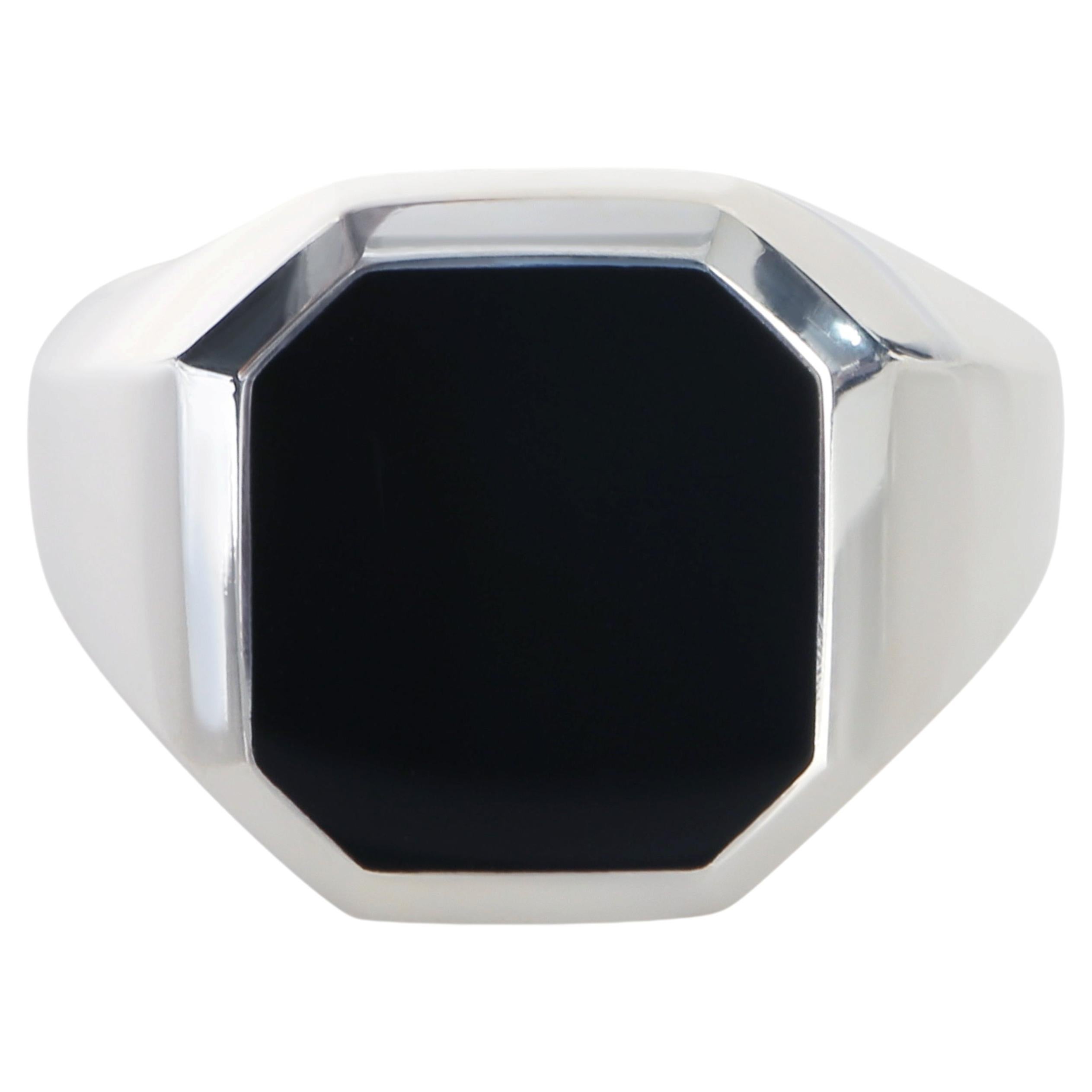 David Yurman Sterling Silver Onyx Streamline Signet Ring