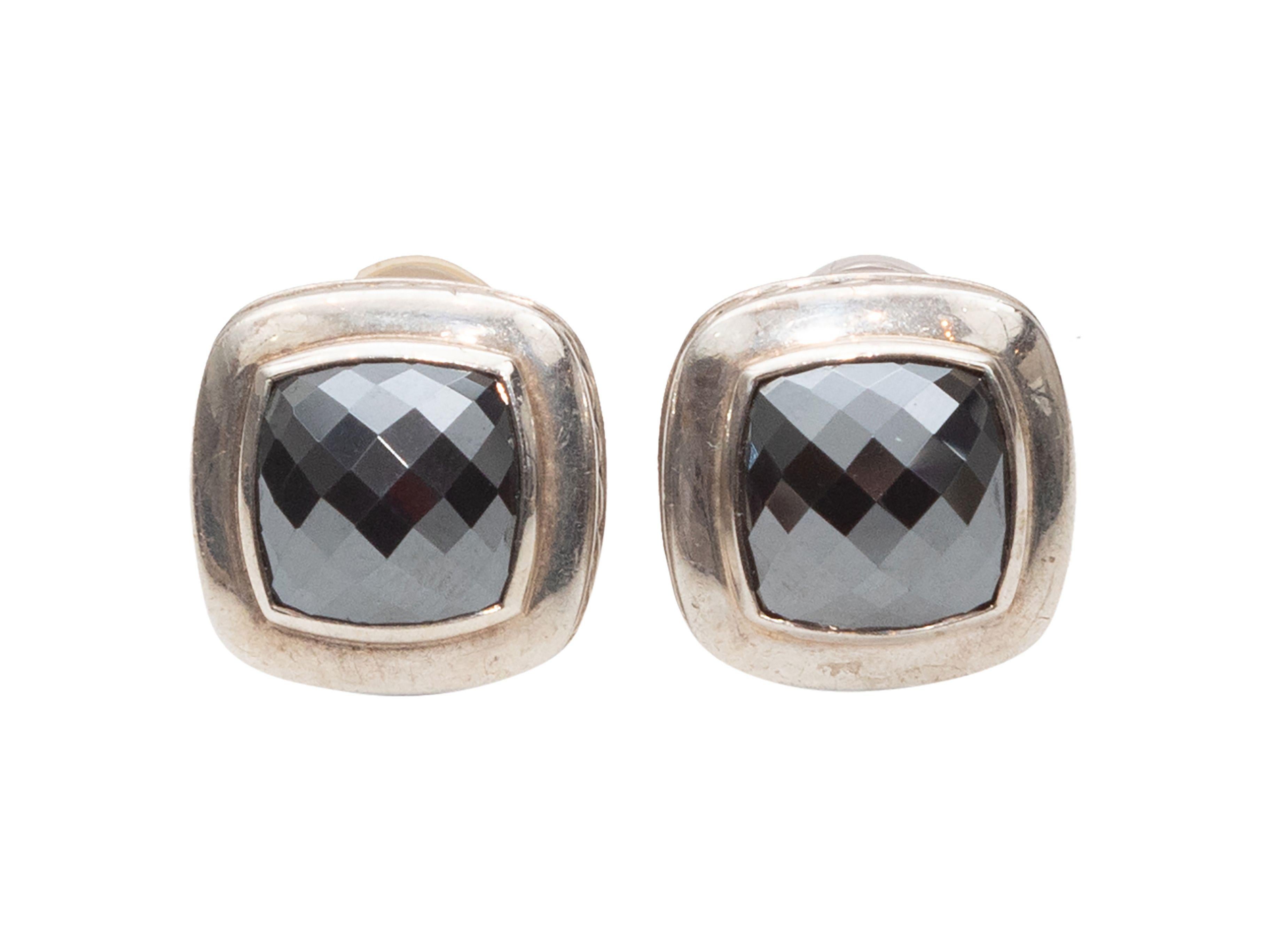 David Yurman Sterling Silver Onyx Stud Earrings For Sale at 1stDibs